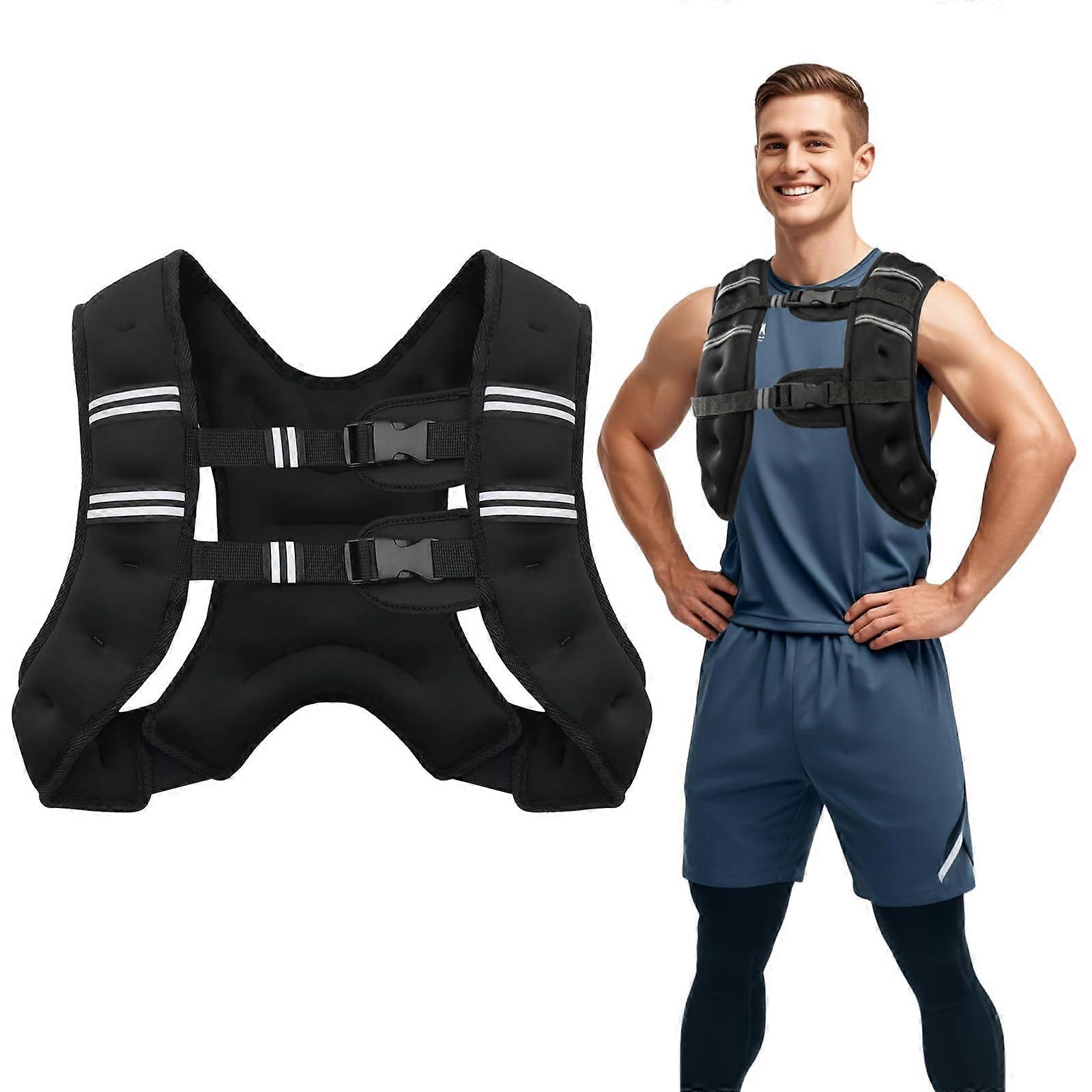 Weighted Vest for Woman Men, 8 12 16 20 Lbs, Reflective Stripe, Double Adjustable Straps