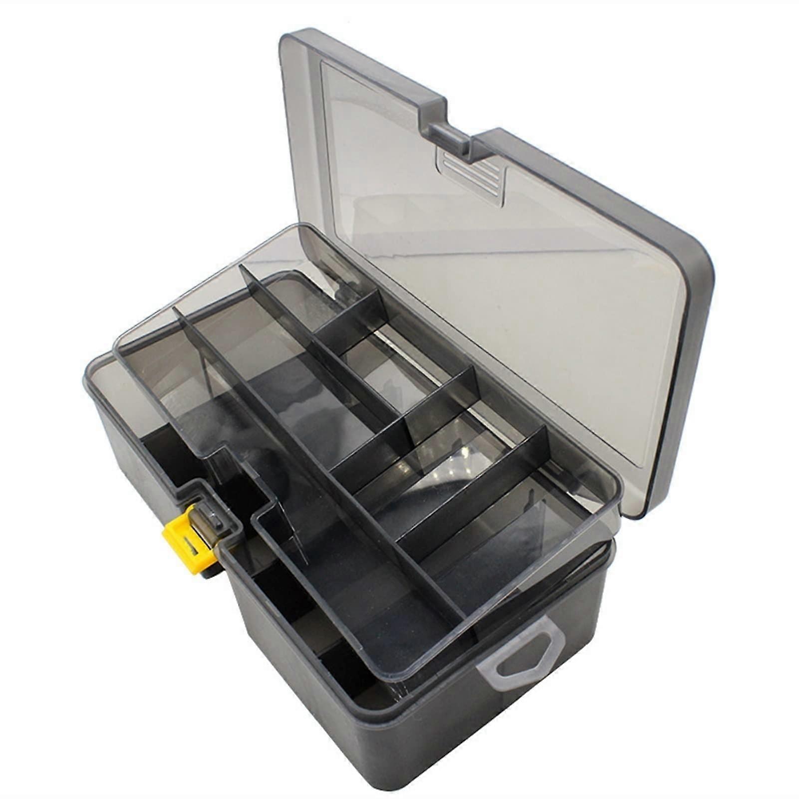 Plastic Double Layer Tool Box - Fishing Tackle Storage Organizer for Bait, Hooks & Accessories (1-Piece)