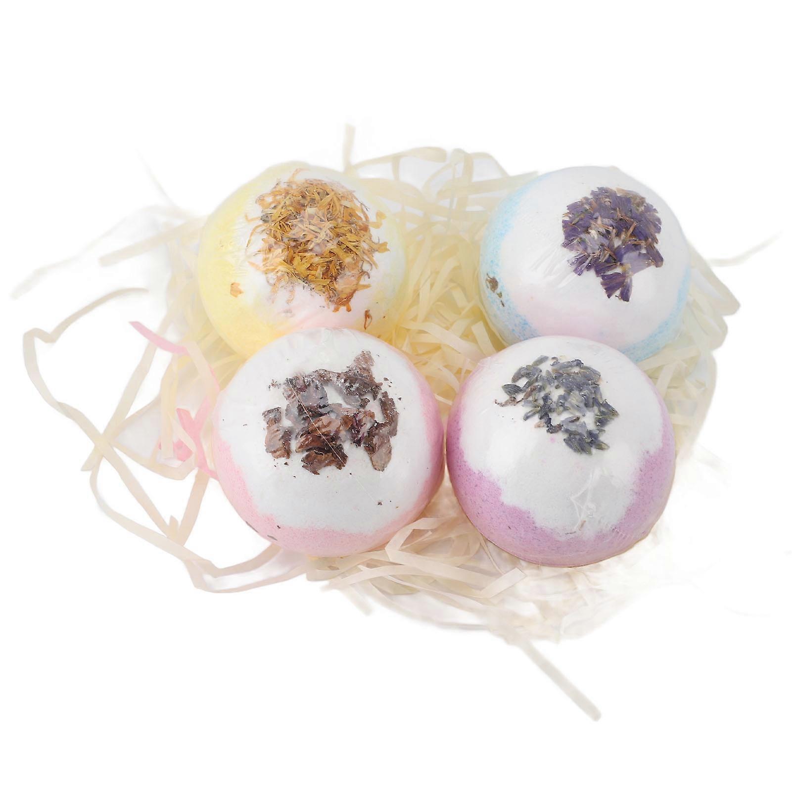 4 Pcs Bubble Shower Gentle Moisturizing Spa Salt Bath Ball Refreshing Relaxing Bathing Experience