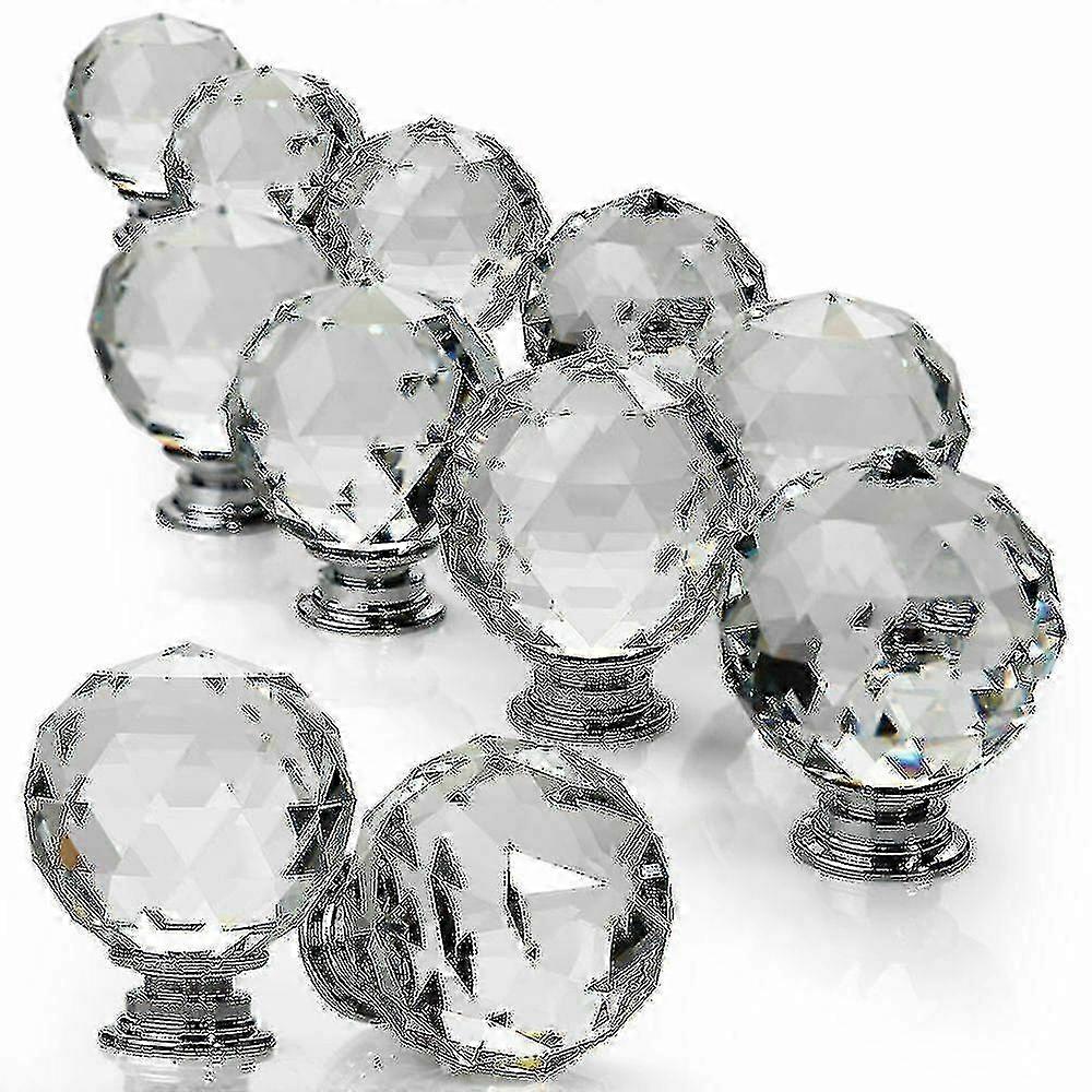 Clear Glass Drawer Knobs - 20 Pack Diamond Cabinet Pulls for DIY Home Upgrade