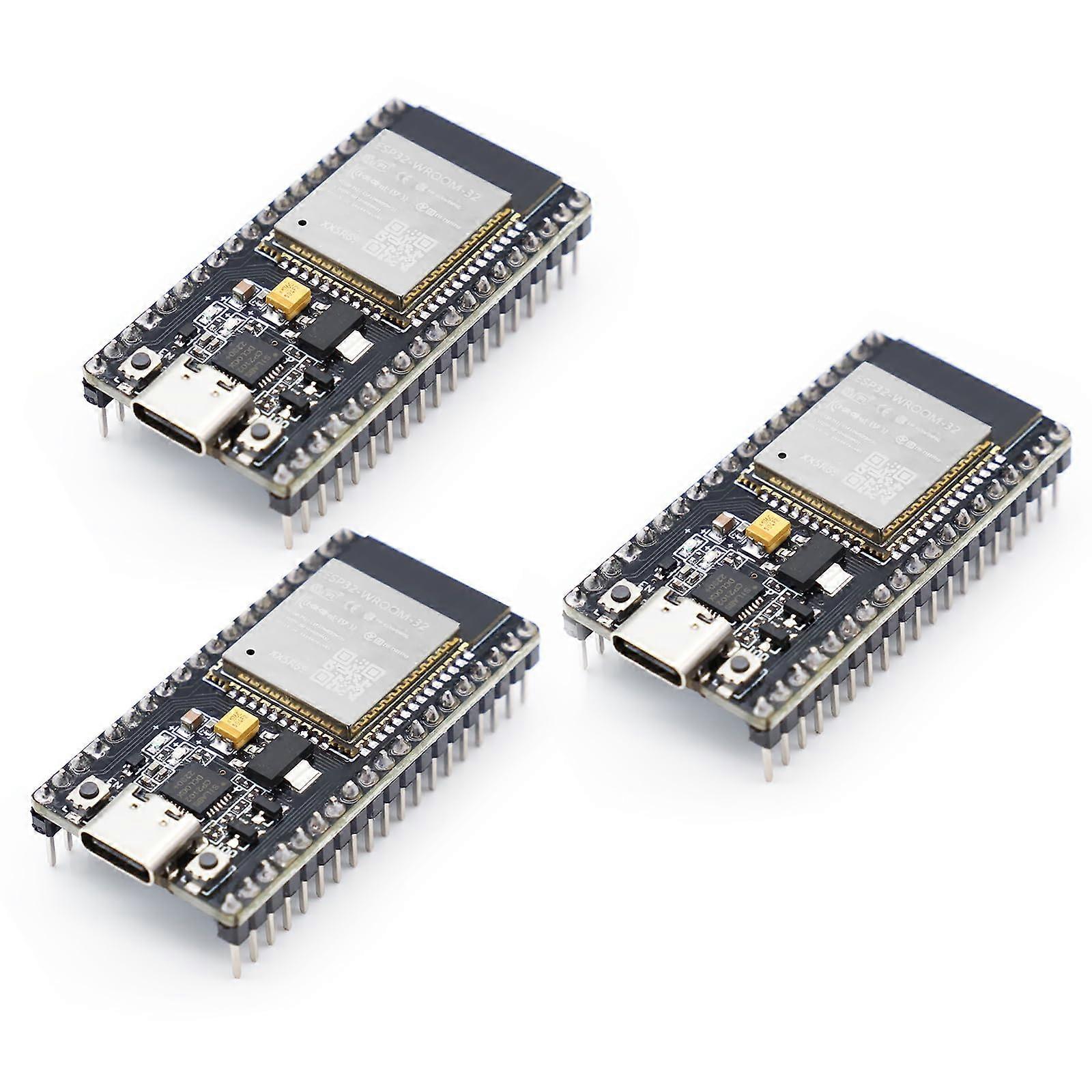 ESP32 Development Board 3 Pcs ESP-WROOM-32 Module CP2012 Chip WiFi Bluetooth Dual Core Type-C 38 Pins Arduino Compatible