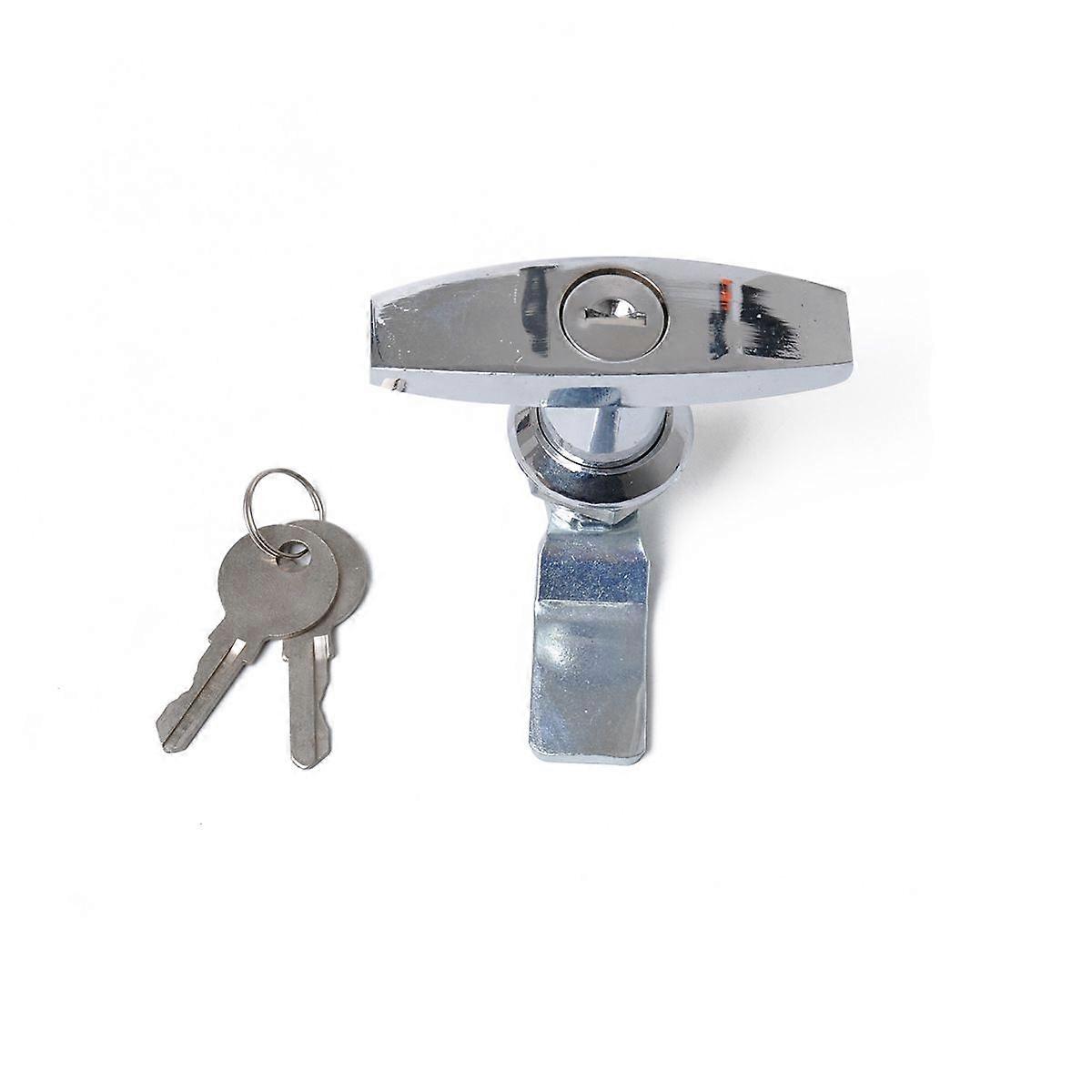 Rust Proof T Shape Handle Lock Trailer Toolbox Drawer Cabinet Door Lock Latch Anti-theft For Caravan Rv Truck Motor Homebright chrome