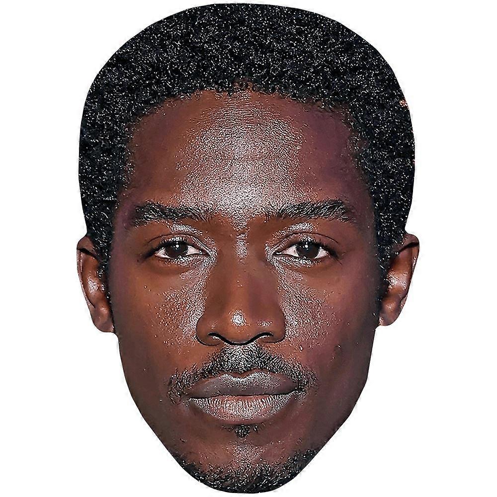 Damson Idris (Goatee) Celebrity Mask, Flat Card Face