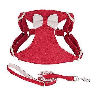 Soft and lightweight small dog chest strap, comfortable and adjustable bow tie, small dog chest strap