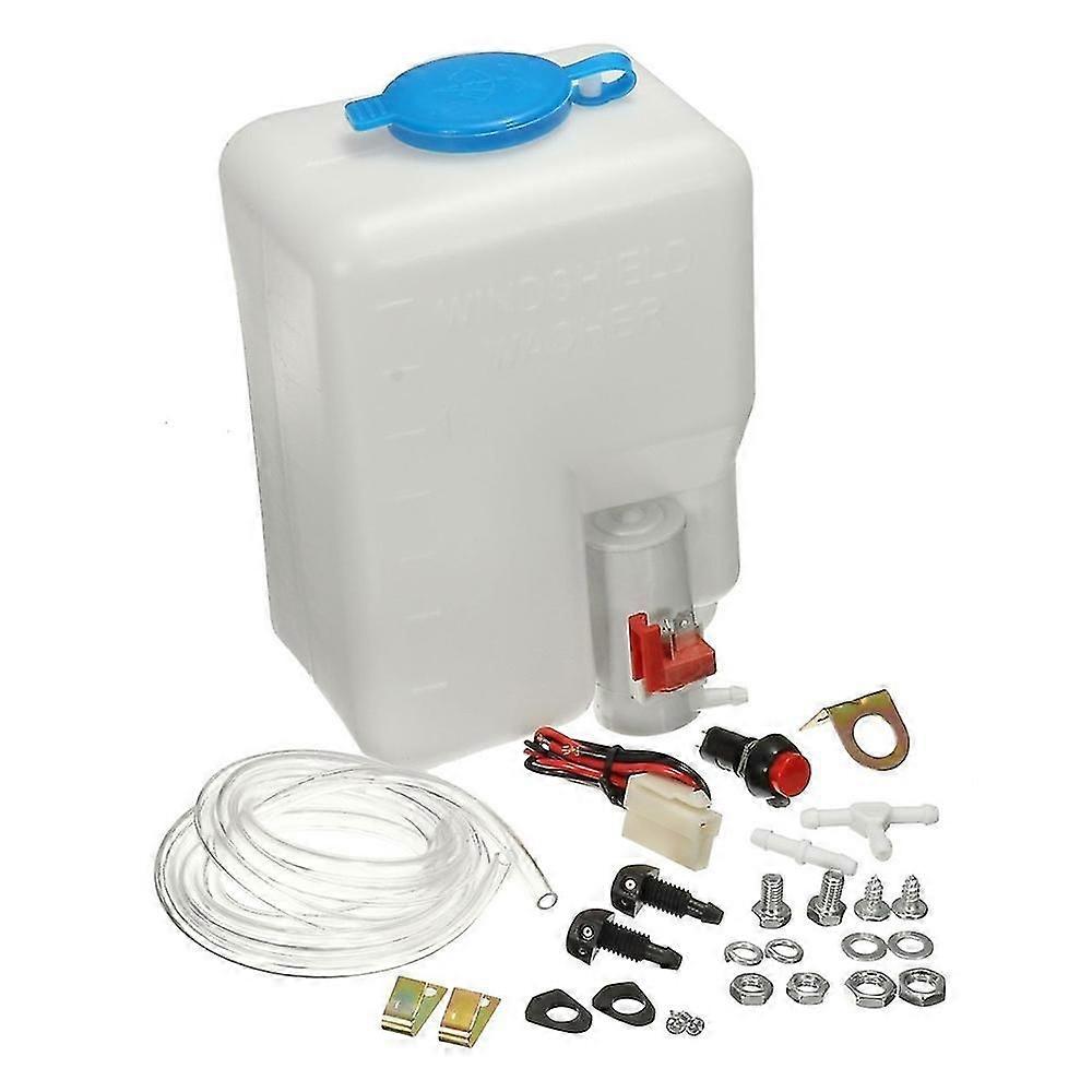 Universal Washer Bottle Tank Kit Pump 12v 1.8l Windshield Wiper System Reservoir