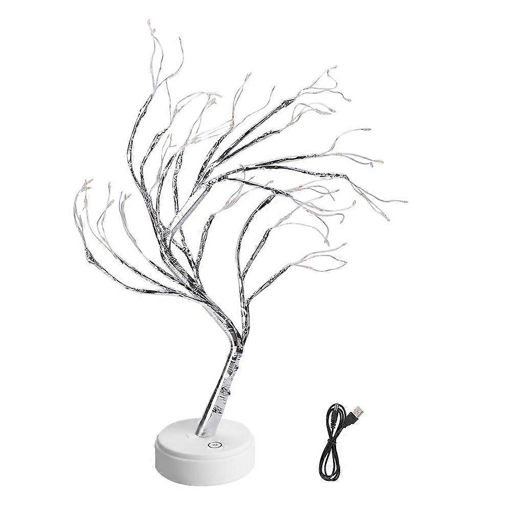 LED Copper Wire Tree Lamp USB Charging Night Light for Decoration without Battery(Chromatic)