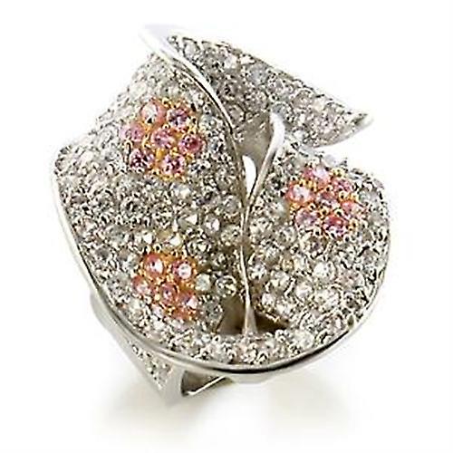 Ring AAA GRD CZ Rose LOA583 for Women Style Gold+Rhodium