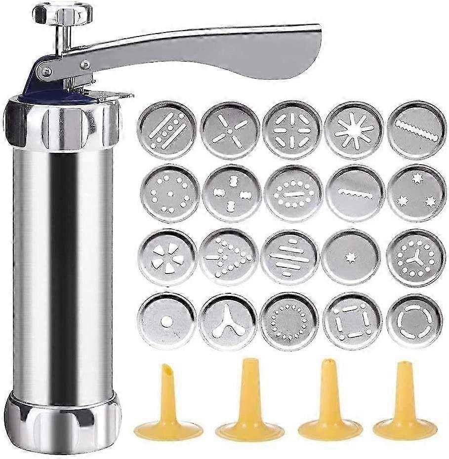 Biscuit Maker aço inoxidável 20pcs Shaper Cutter decorando Cookie Press Pump Machine
