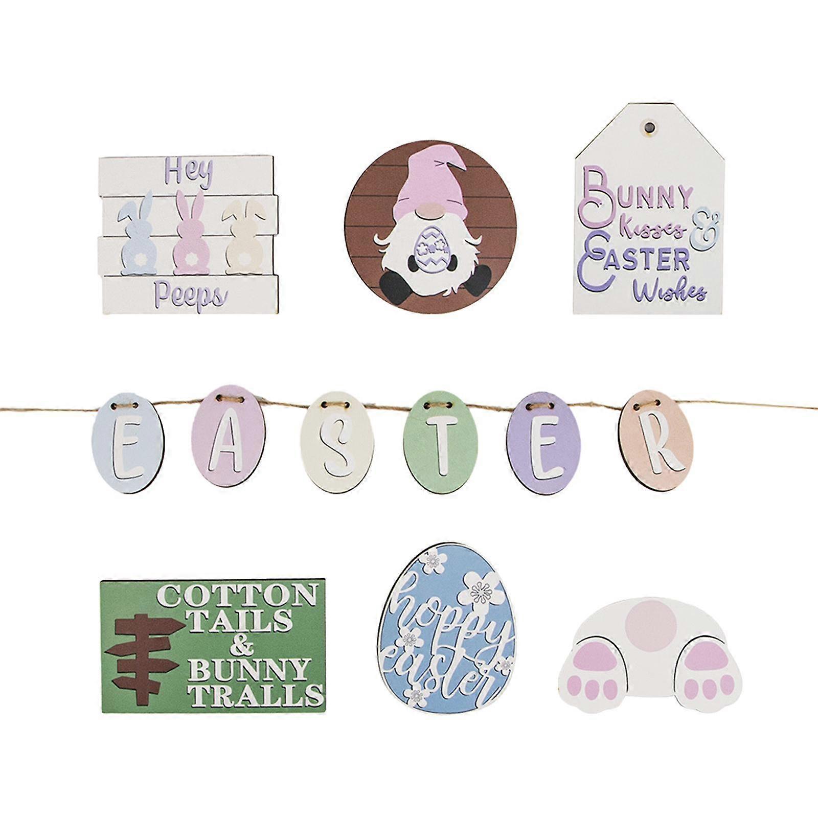 Easter Tiered Tray Decor, Rustic Artwork Decorations Crafts Slices Creative