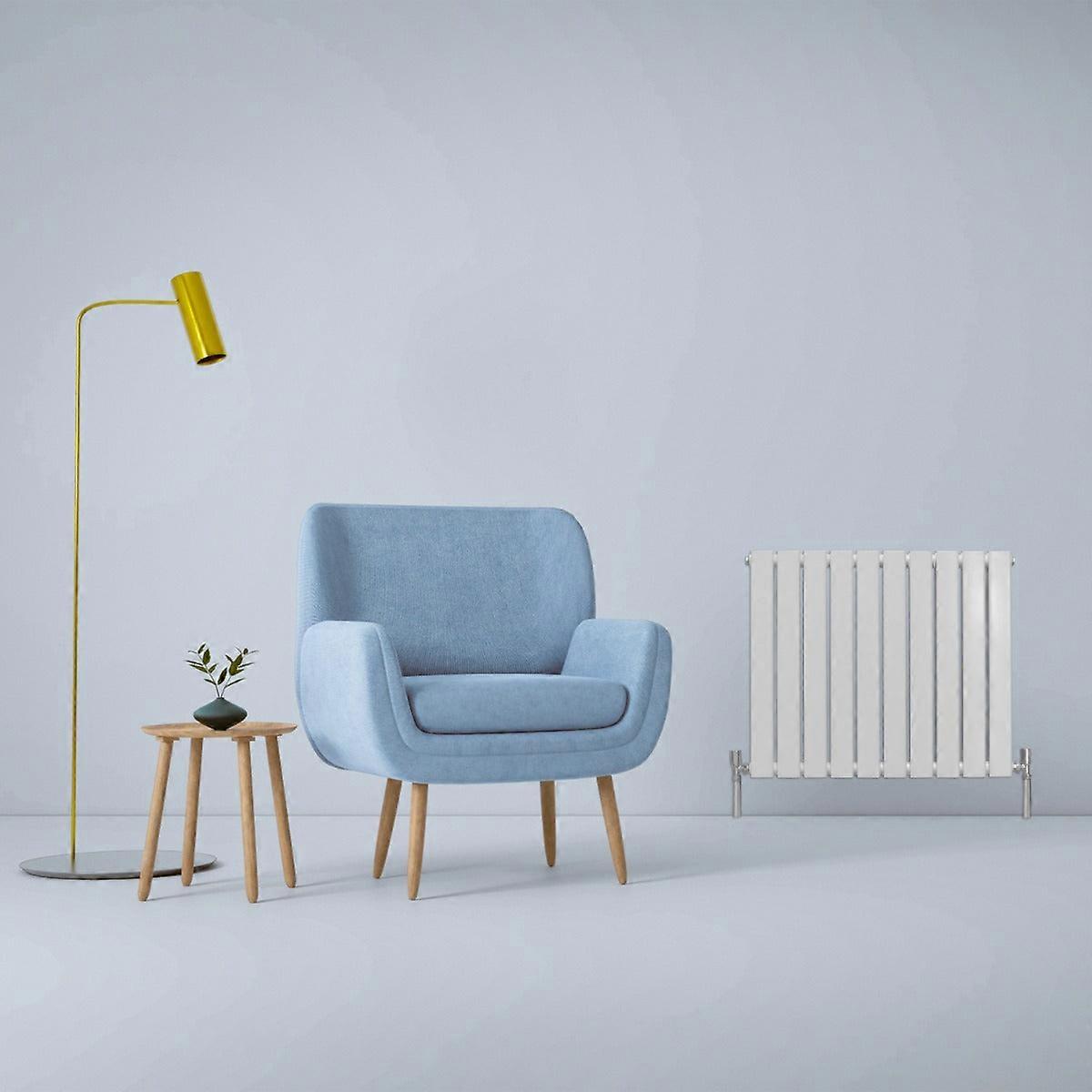 Designer Radiators 60 x 70cm Flat Panel Modern Central Heating Gloss White Horizontal Column Double