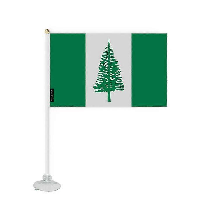 Mini Flag of Norfolk Island – Suction Cup – 14 x 21 cm – For Smooth Surface – Polyester – 1 piece