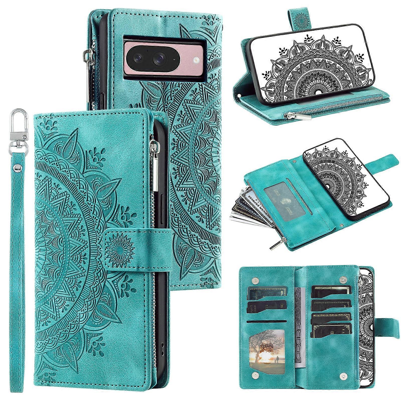 Multi-Card Totem Zipper Leather Phone Case