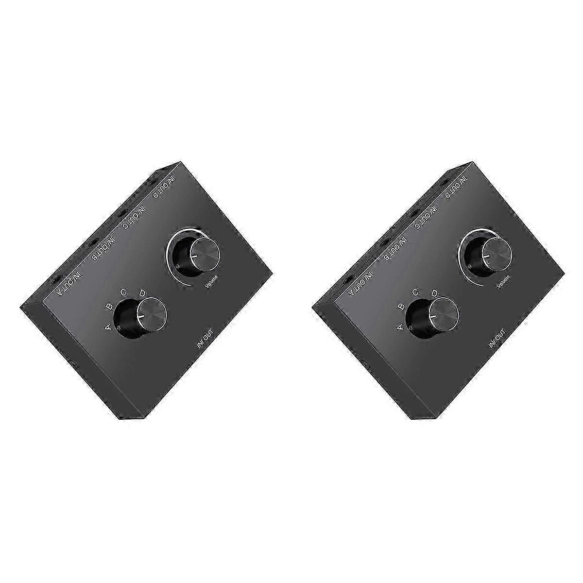 3.5mm Stereo o Switcher 4-Port with Dual Mode 1x4/4x1 for PC, Laptop, Phone, Headphones