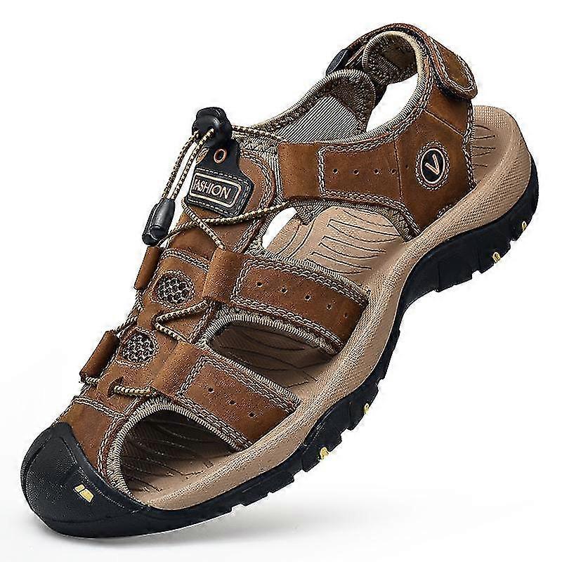 Men's Sandal Genuine Leather Men Shoes for Summer Large Size