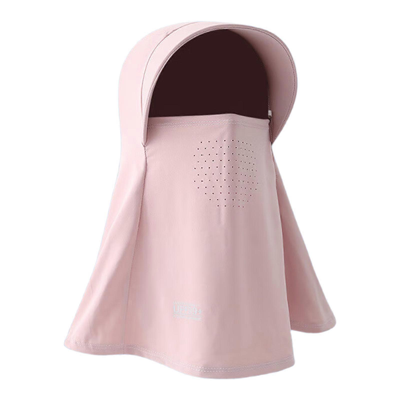 UPF50 +フルフェイスマスク日焼け止めバラクラバ通気性冷却ヘッドカバー女性用屋外スポーツハイキングサイクリングウェアピンク