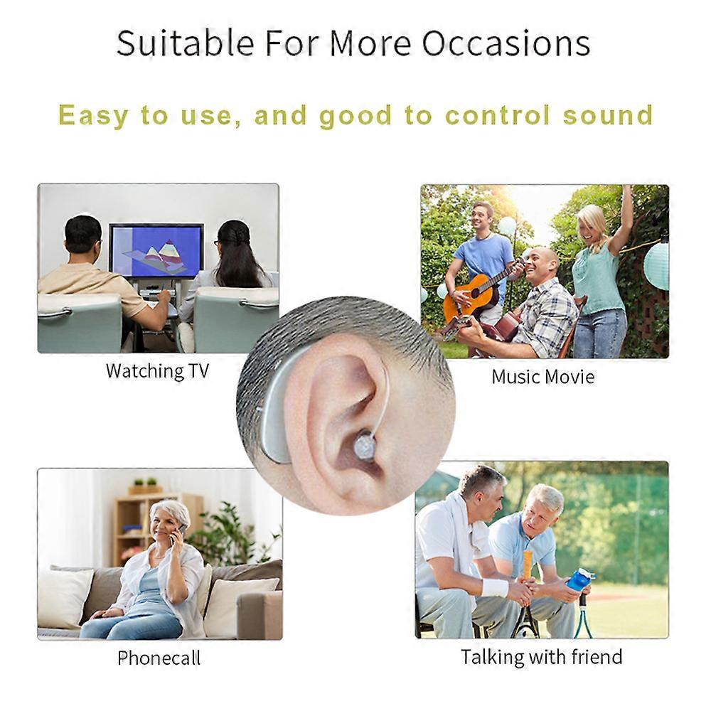Mini Rechargeable Hearing Device Ear Back Type Digital Ear Amplifier with Rechargeable Carrying Bag