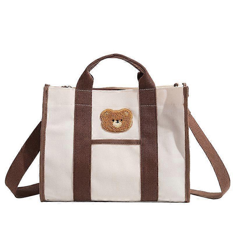 Large Capacity Canvas Shoulder Bag Off-White