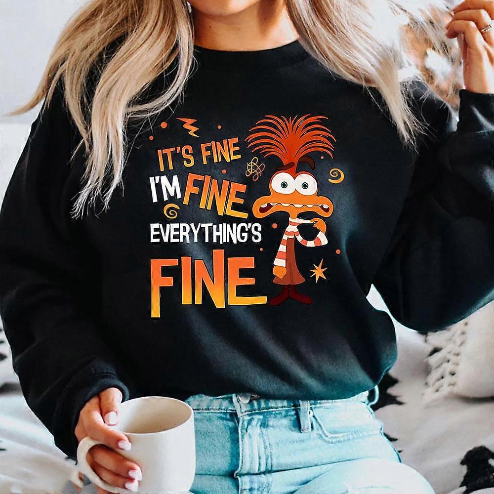 Ansia Inside Out 2 Felpa Tutto Va Bene Ansia Inside Out Emozioni Camicia Retro Salute Mentale Felpe Fan Regalo