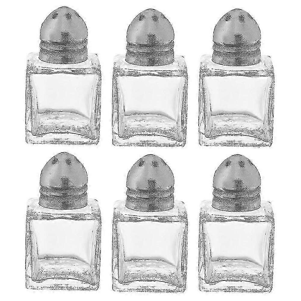 Mini 0.5 Oz Glass Cube Salt & Pepper Shakers - Restaurant Style