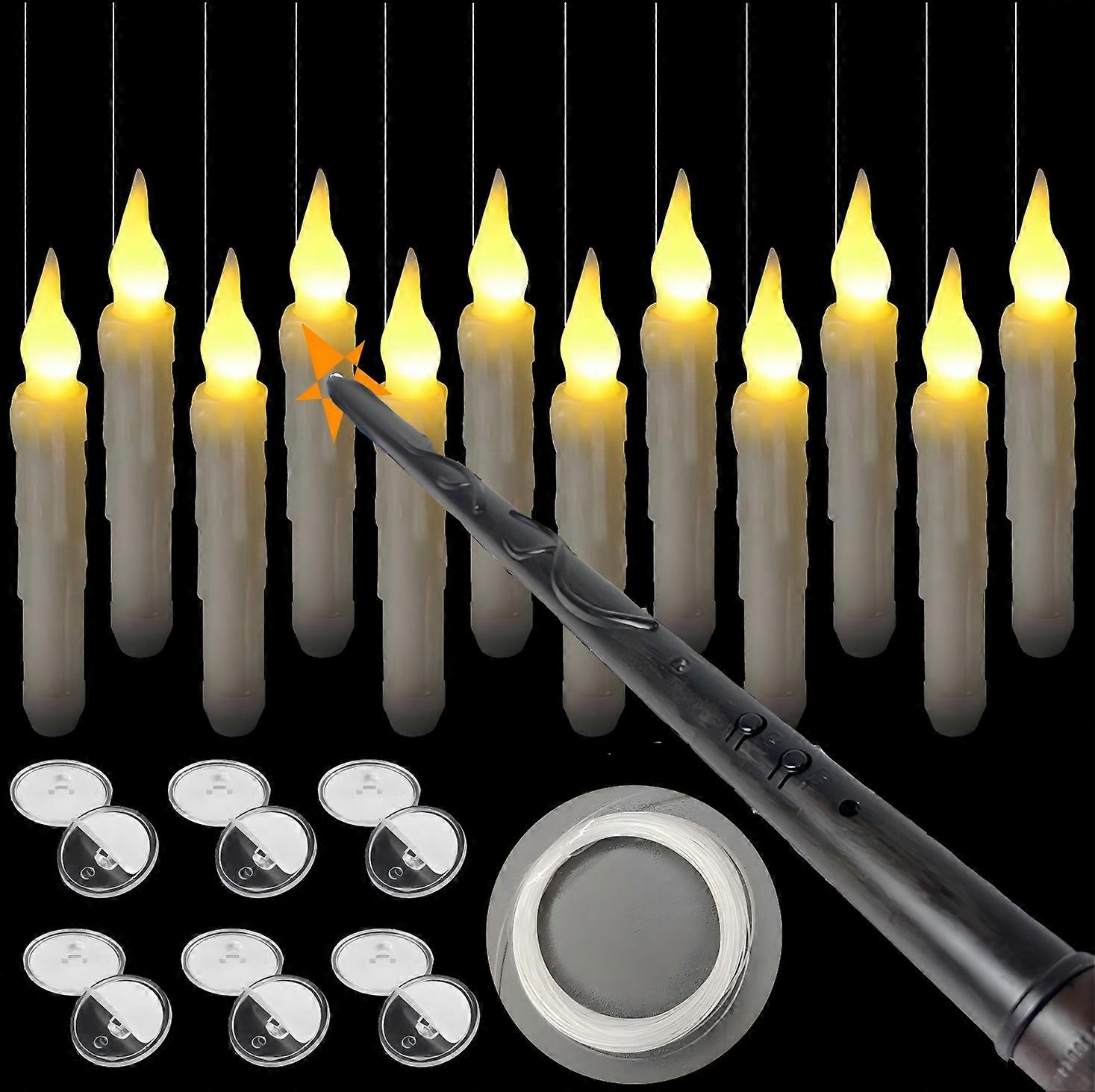 12 kpl LED-kynttilöitä, langaton kaukosäädin välkkyvä liekki, lämmin valkoinen