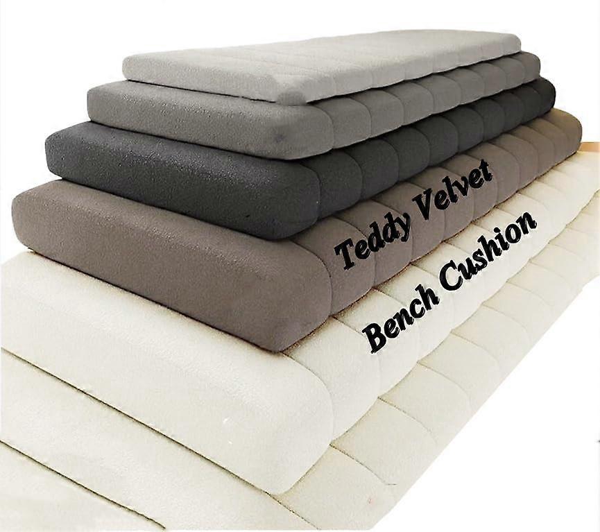 Custom Seat Cushion Waterproof Fleece Bay Window Cushion 105 x 55 x 6.5 cm Green Non-Slip High-Density Foam
