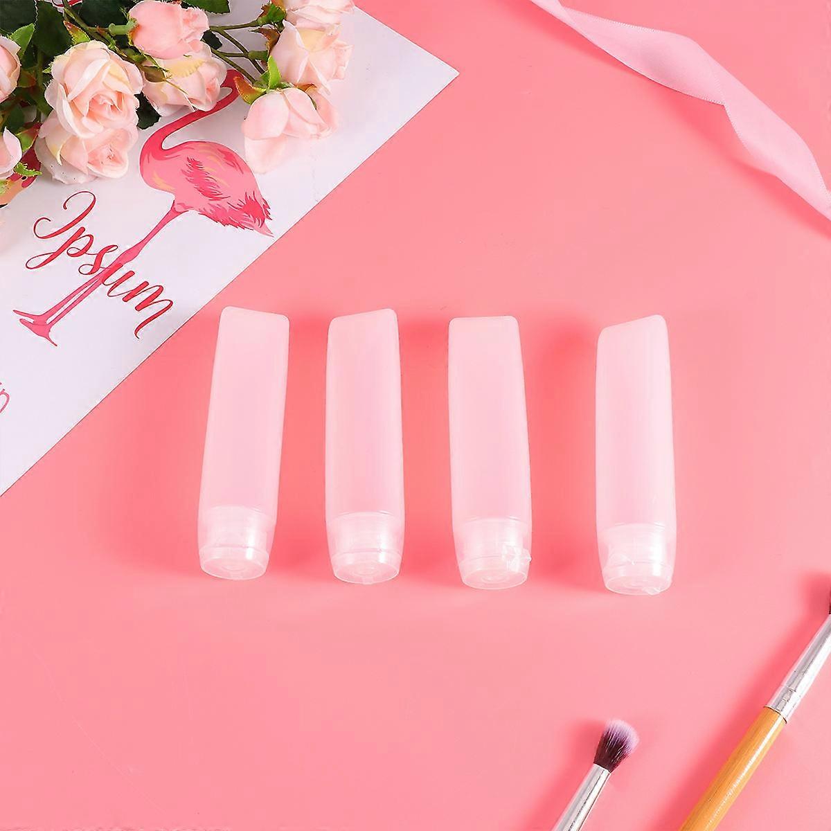 4pcs Refillable Squeeze Bottles for Cosmetics, Travel Friendly Toiletry Containers for Lotion, Shampoo – Compact, Portable Design for Easy Use &