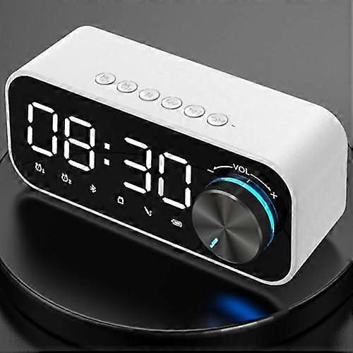 Bluetooth Speaker Alarm Clock, LED Night Light, USB Charger, Battery Backup