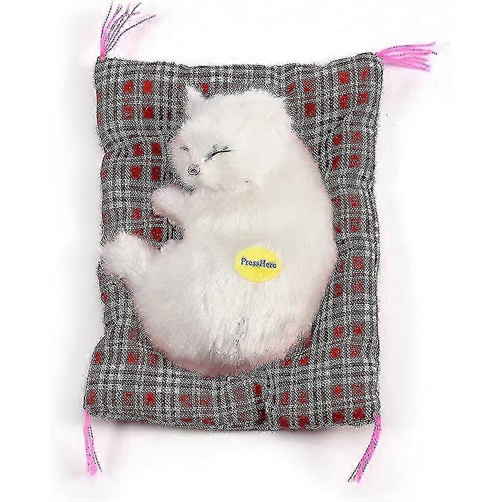 Cat Plush Simulation Game with Sleeping Bed and Meowing Kitten