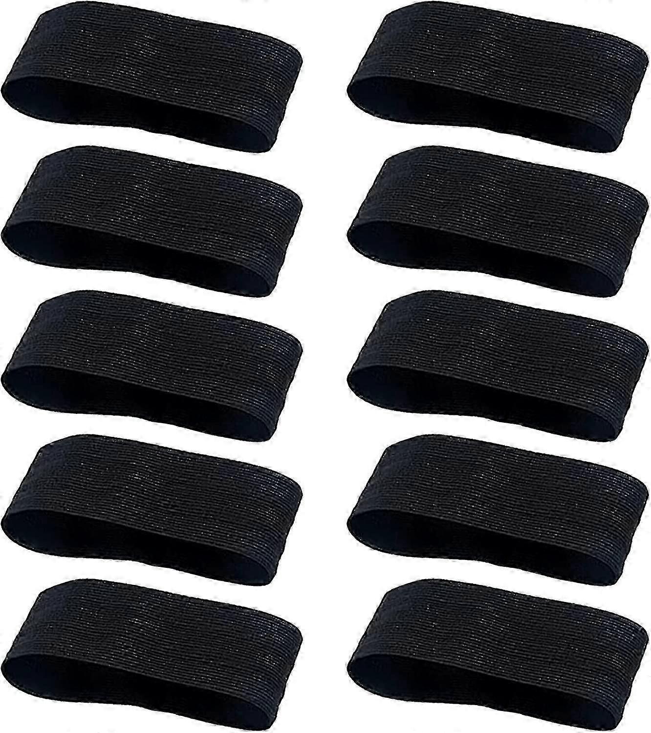 10 قطع شارات سوداء مرنة لكرة القدم الجري رياضات ، عصابات حداد قابلة للتعديل مع إغلاق حلقة للرجال والنساء