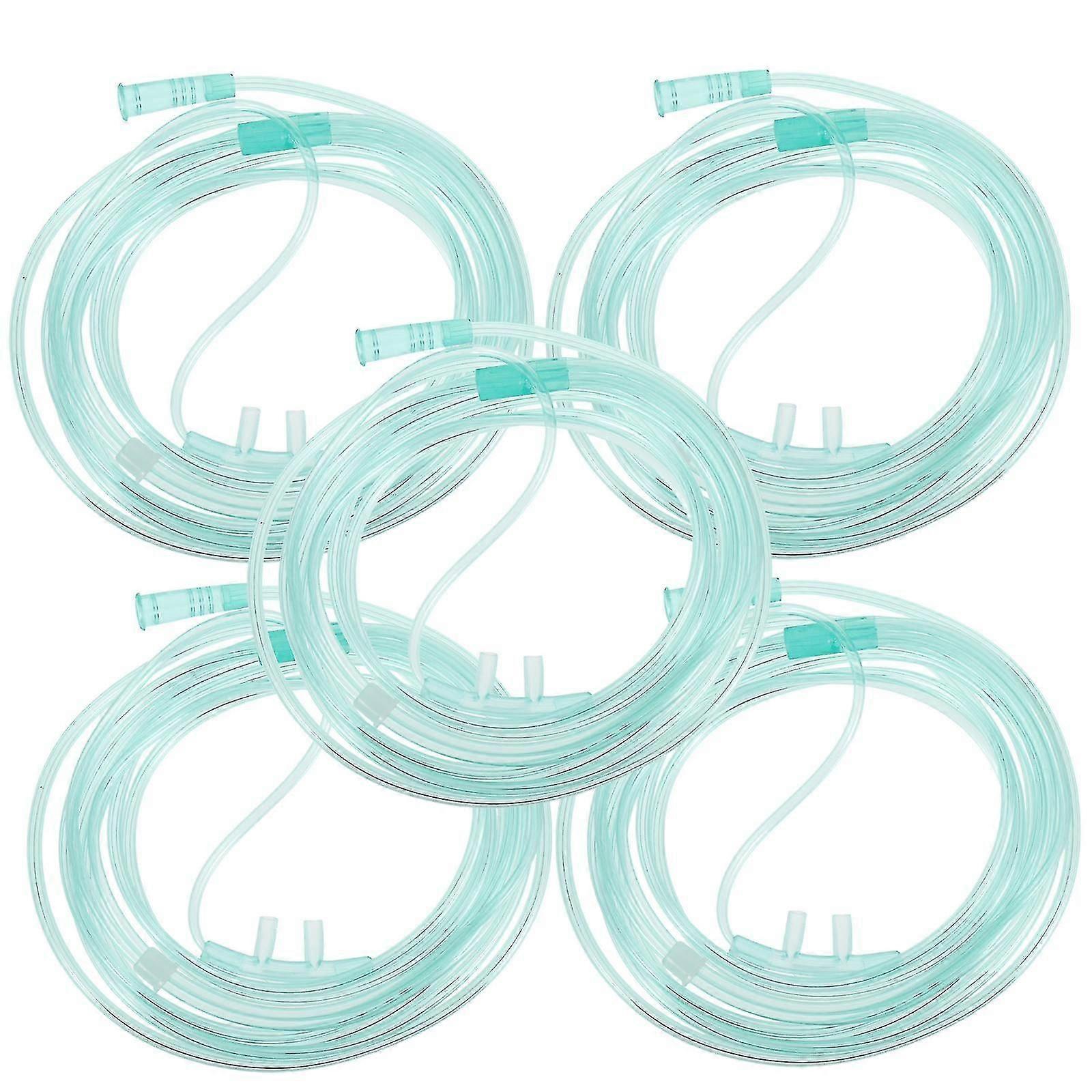 5pcs Standard Nasal Oxygen Cannula for Home Use, Soft Medical Oxygen Tubing with Comfortable Fit (5-Pack)