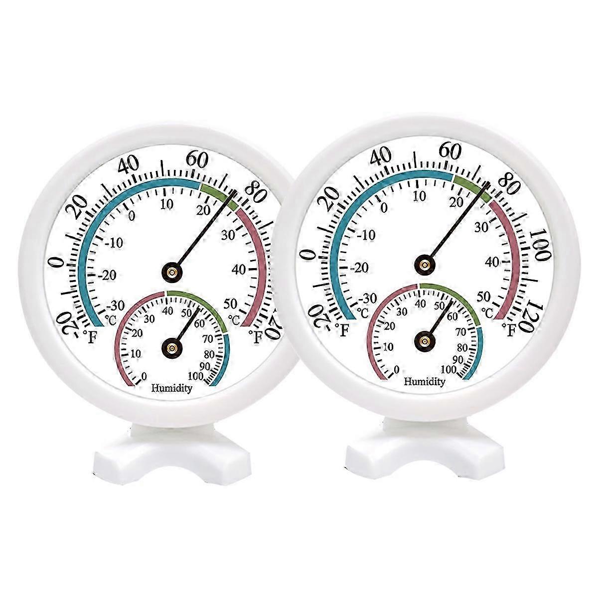 2PCS Mini Indoor Thermometer Hygrometer for Wall, White SZRH