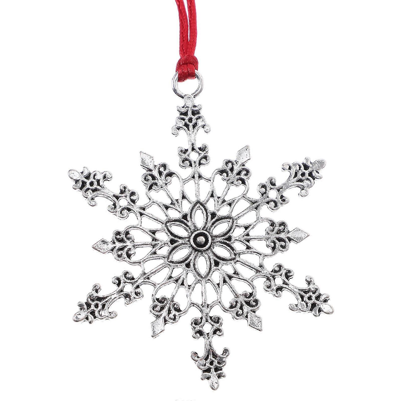 Hanging Snowflakes Christmas Snowflake Ornament Home Decor Item Iron Material with Electroplating Snowman Shape 1Pcs