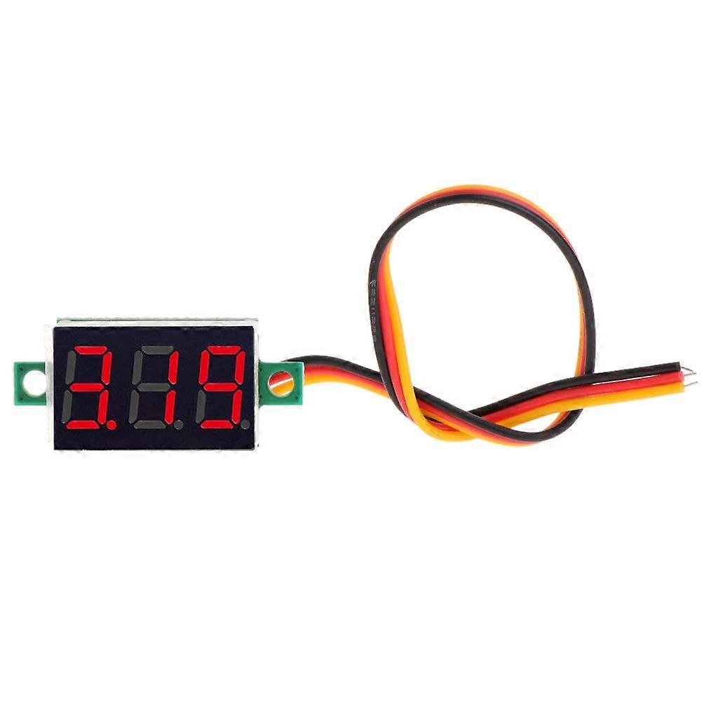 Blue Digital Voltmeter 0-100V 0.36 Inch 3-Wire LED Panel Household Measurement Device Red Display