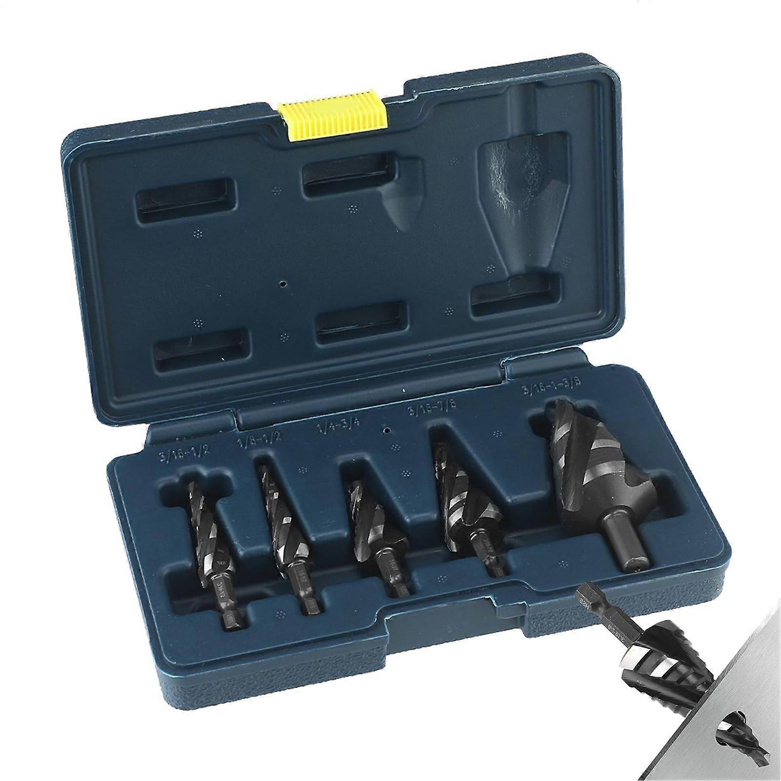 Step Drill Bit For Metal Set, HSS Metal Step Drill Bits, Assorted Sizes For Aluminum Stainless Steel PP Wood, Blue