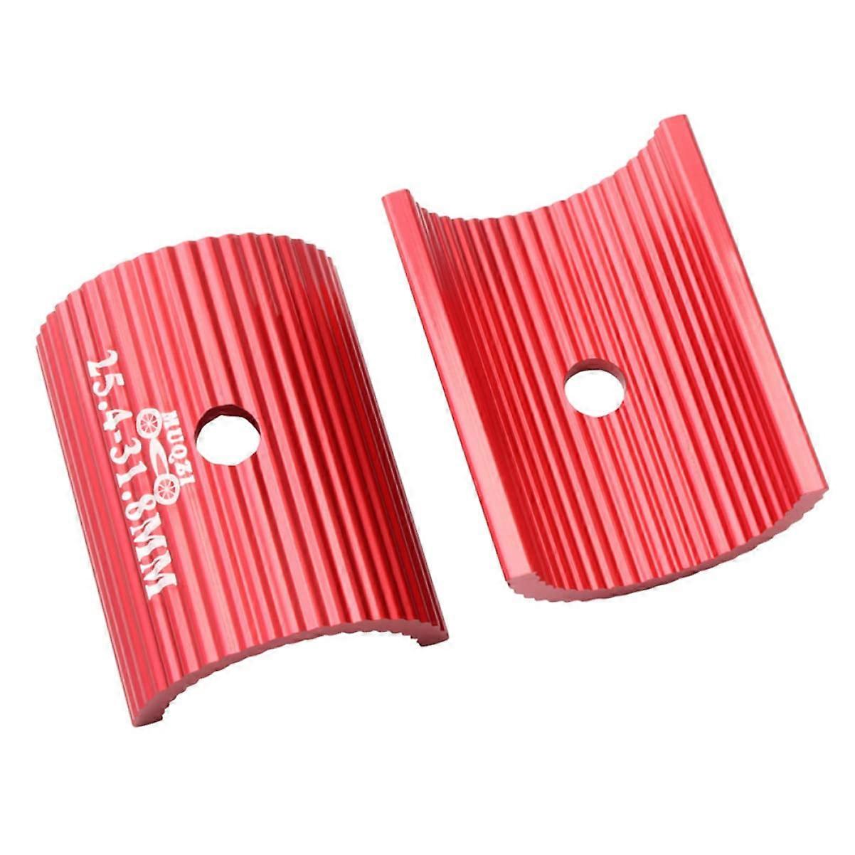 Set of 2 Handlebar Adapters for Motorcycles and Exercise Bikes, Aluminium 4.1x2.54cm, Red Shim-Adapter for Bike Stem Conversion