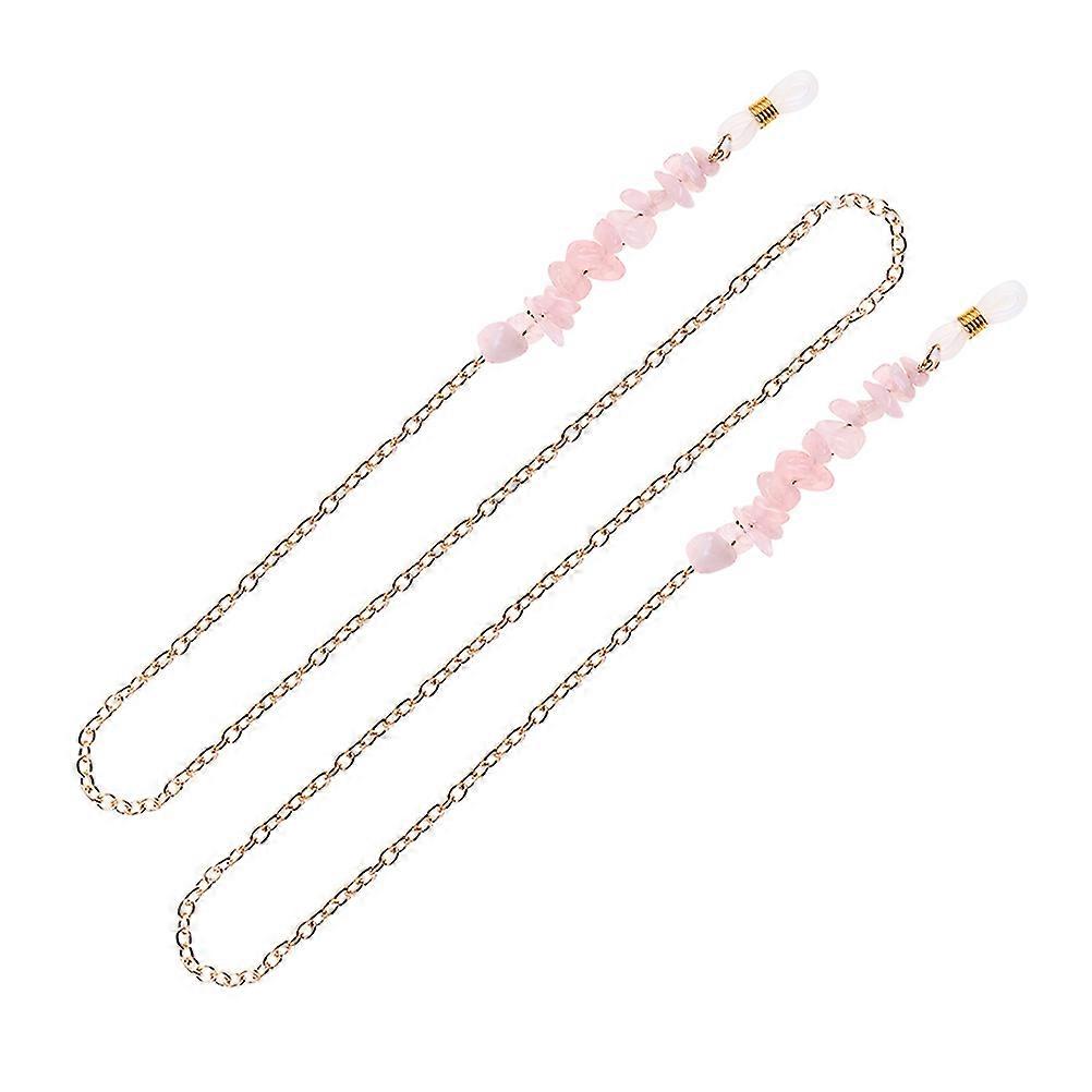 Eyeglasses Cord Pink Colored Crystal Glasses Chain Delicate Alloy Eyewear Cord Chic Sunglasses Rope for Wearing on Neck or Arm 1Pcs