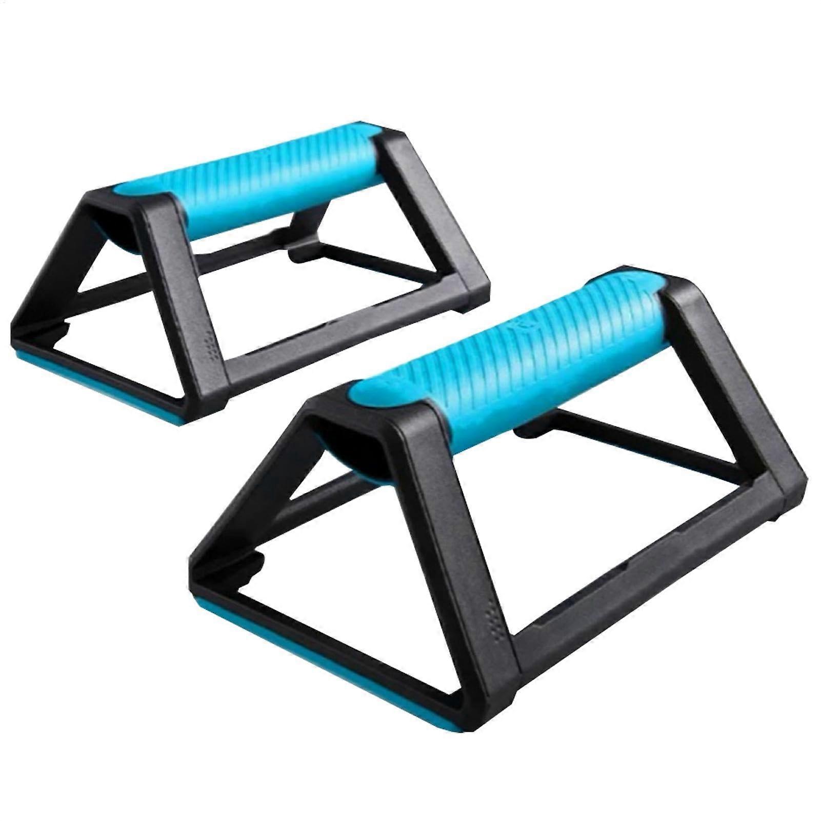 Exercise Pushup Stand Push Up Bars for Home Fitness 19x11x7 cm Blue with Comfortable Foam Handles and Wrist Support