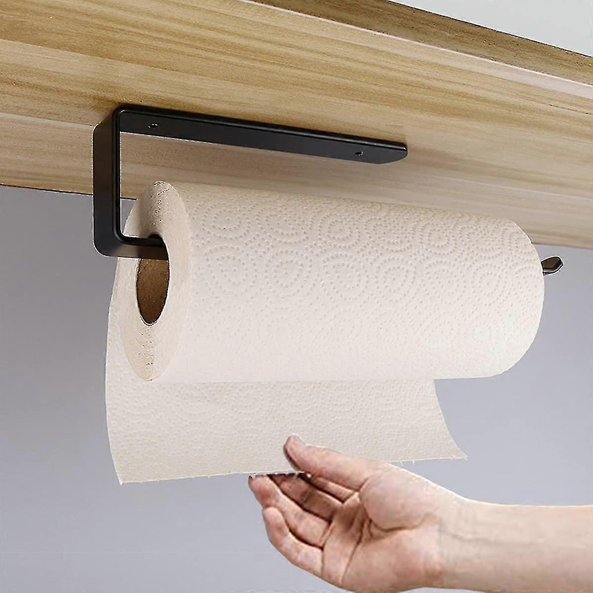 حامل لفة المطبخ ذاتية اللصق حامل ورق المطبخ حامل لفة حامل الحائط للمطبخ والحمام ، بدون حفر