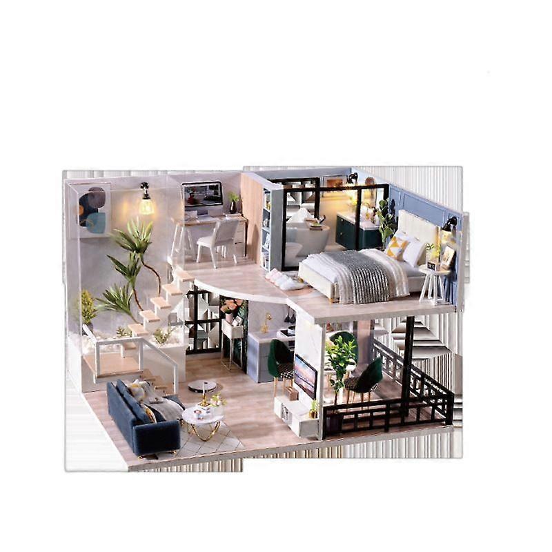 1-pack New DIY Cottage Cozy Time Creative Assemble Hand-Ped Villa Model Material الحلي هدية دافئة للقلب هدايا مصنوعة يدويا ، ألغاز ممتعة إبداعية