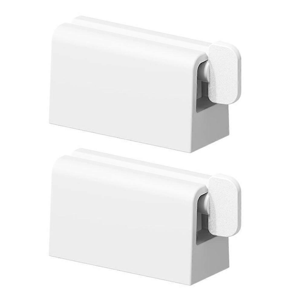 Toothpaste Dispenser with Squeezer for Home Use Made of Plastic White Color Compact Size Fits Most Tubes