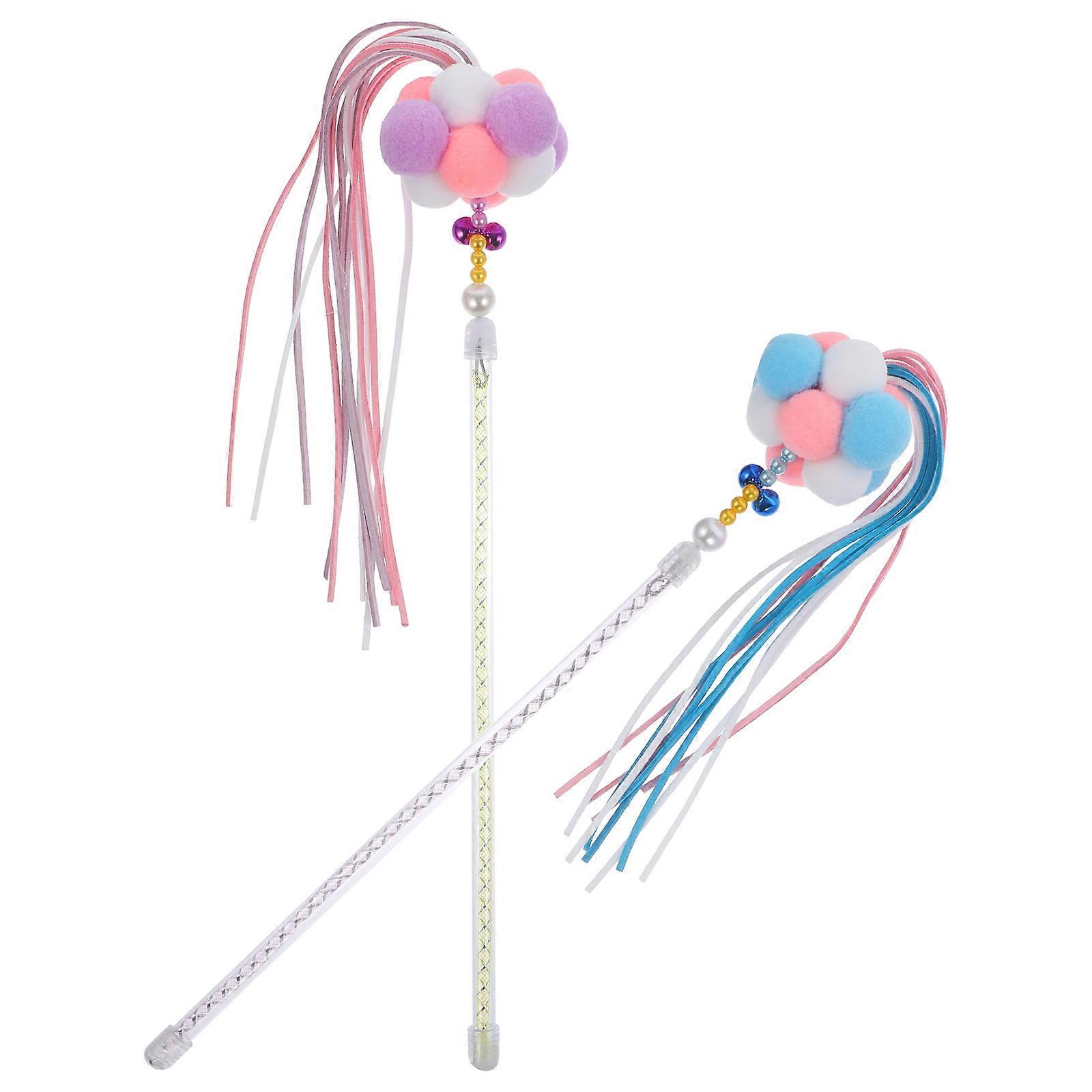 2pcs Interactive Cat Teasing Stick for Kittens – Promotes and Owner Engagement
