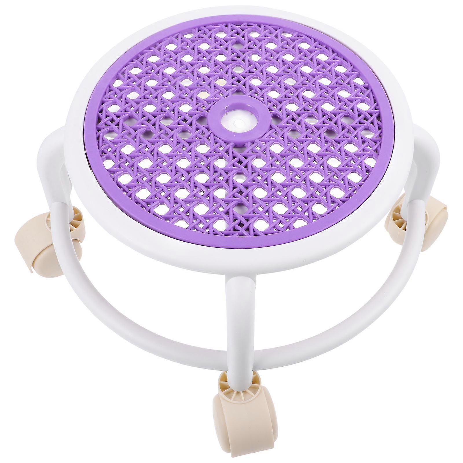 Low Stool with Wheels Swivel Stool for Pedicure Purple 35.00X35.0莽 .00CM Home Use 1Set