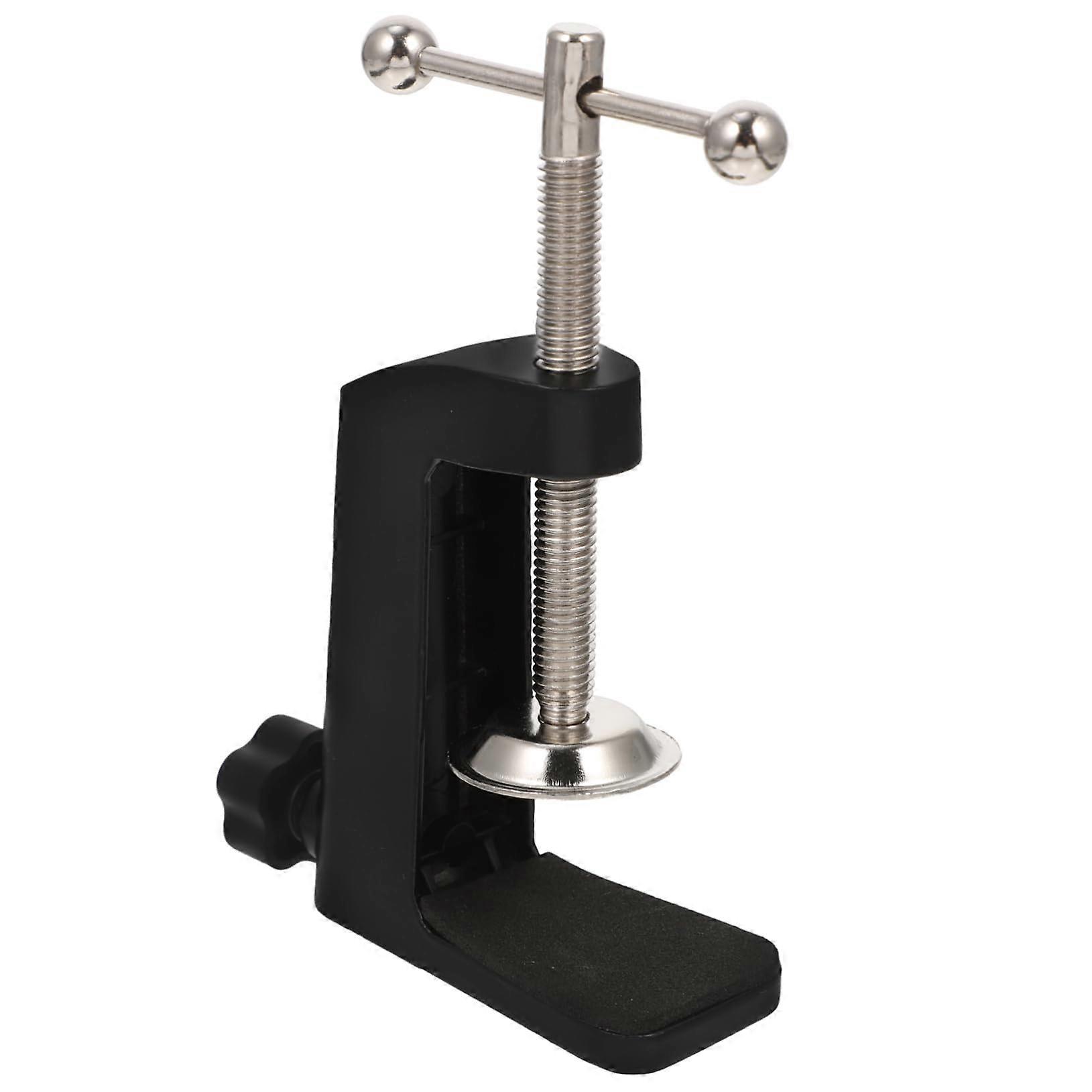 I-Shaped Clip Table Lamp Mounting Clamp, Universal Fixed Base, Alloy Construction, Lower Clip Attachment, Black Finish