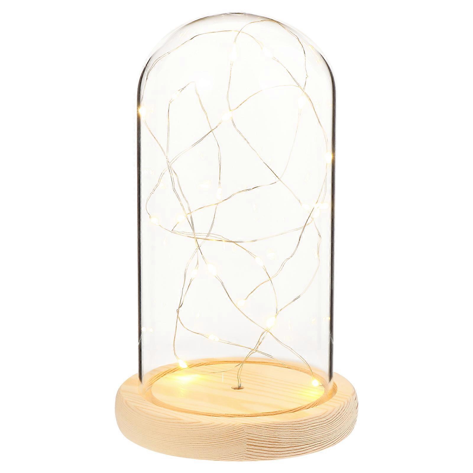 Creative Glass Dome Led Night Light With Base Low Energy Table Lamp For Bedroom Decor Romantic Fairy Lights For Room And Home Ambiance