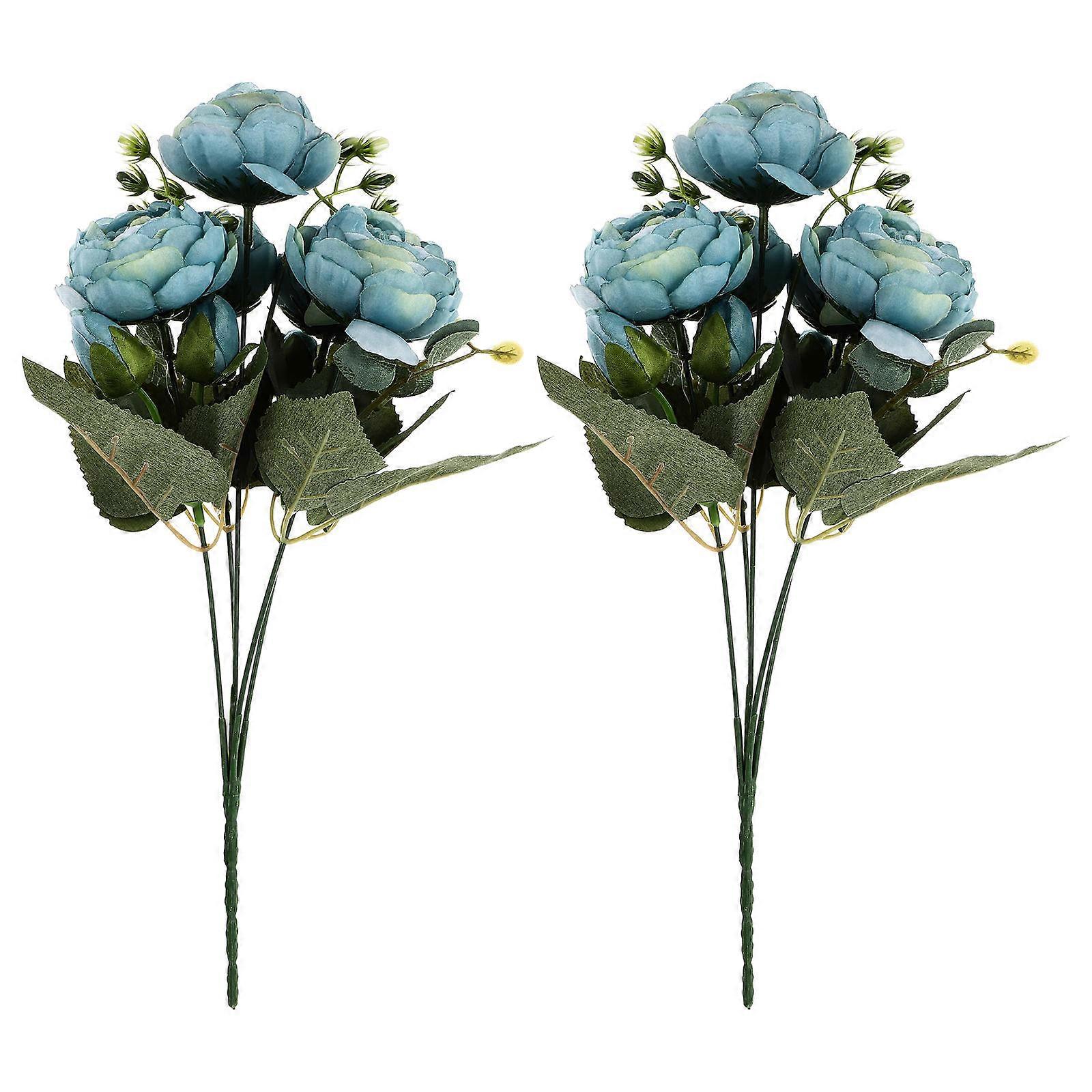 Artificial Peonies Bouquet Simulated Peony Ornament DIY Flower Bouquet Prop Realistic Design .5x17cm 2Pcs