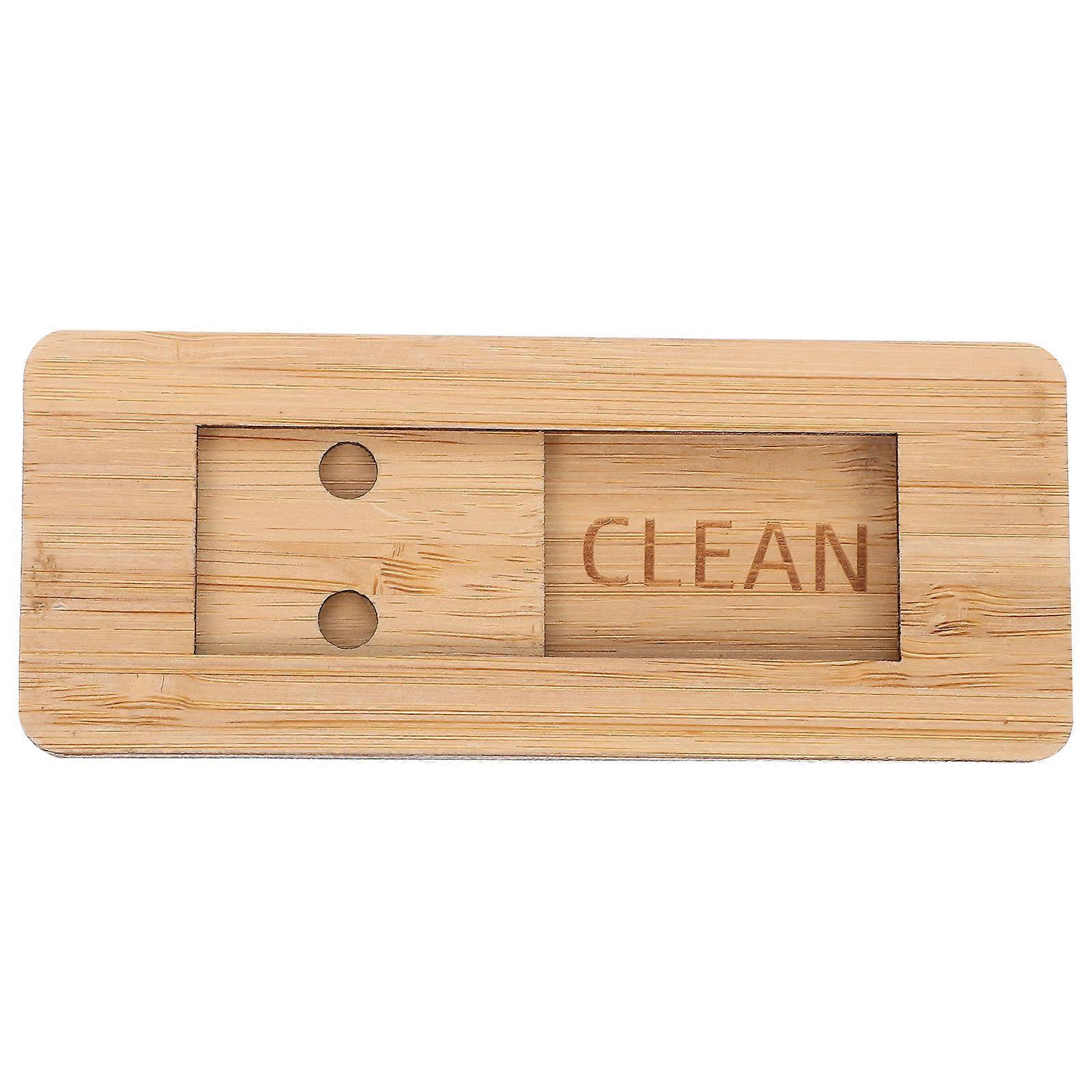 Clean and Dirty Dishwasher Magnet Sign Rectangular Shape for Kitchen Khaki 1Pcs