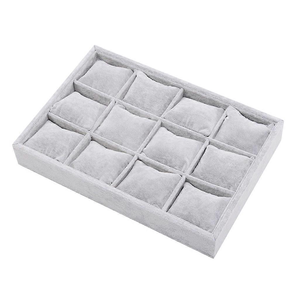 Earring Storage Box Jewelry Display Organizer Box 12 Compartments with Pillows 1Pack