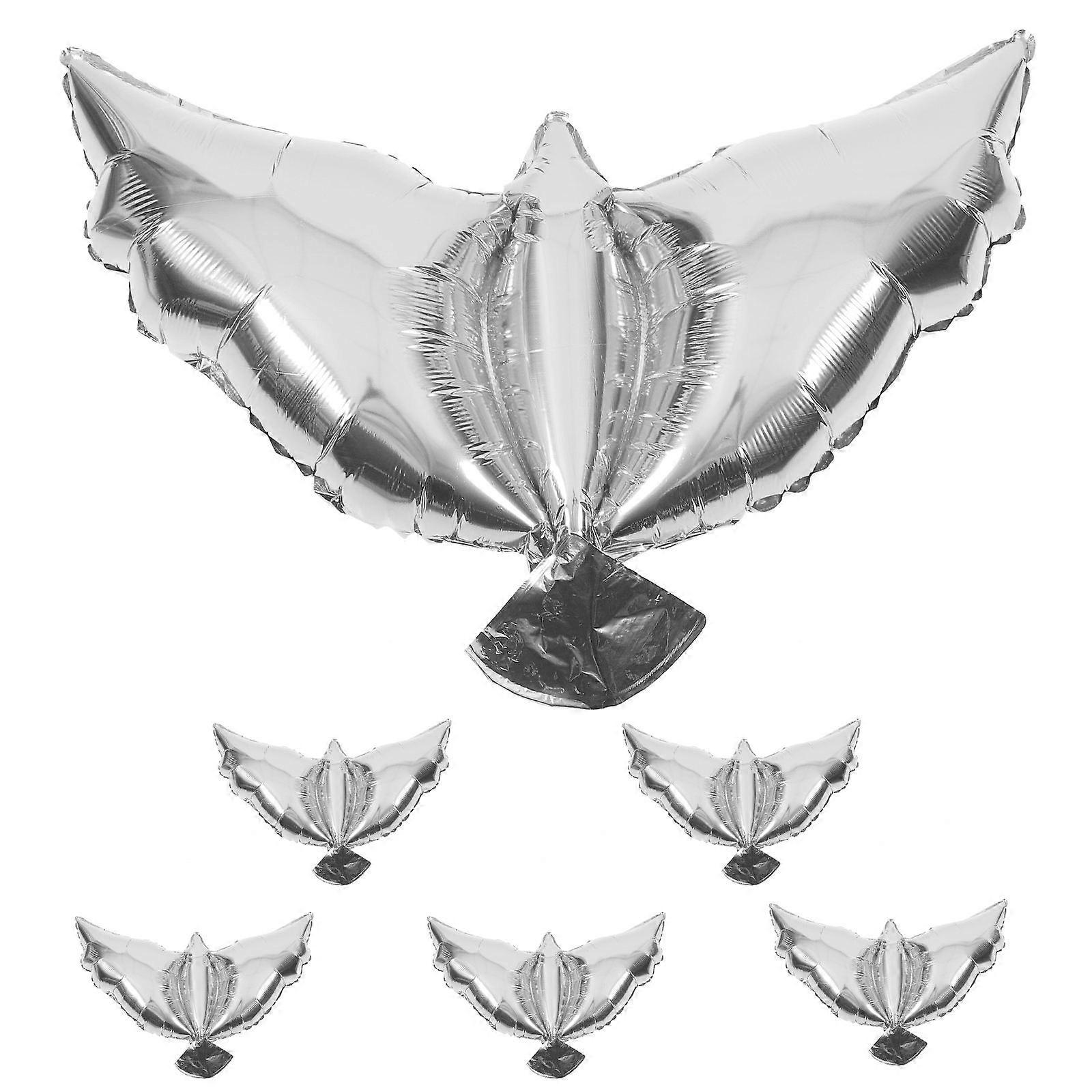 Foil Balloons Party Dove Balloons Pigeon Shaped Balloons For Commemorative Events Silver 105.00X50.00X18.00CM Party Supply 6Pcs