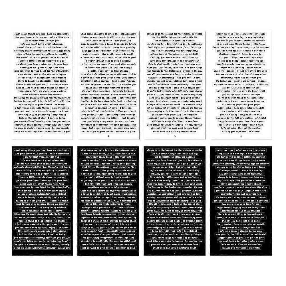 8 Sheets Inspirational Paper Decals Adhesive Paper Stickers Diary Stickers