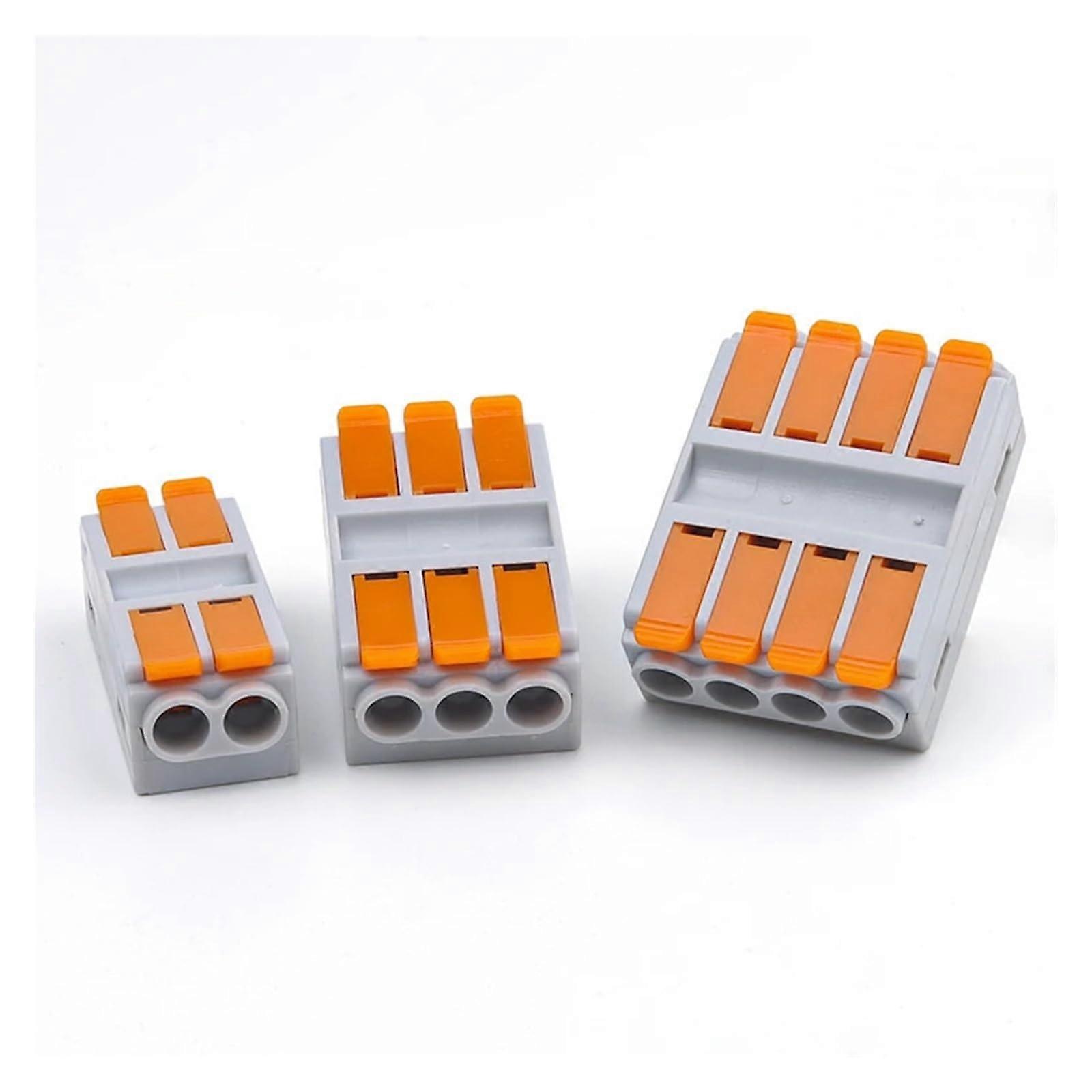 Compact Splicing Butt Wire Connector Plugin Conductor Terminal Block 2/3/4/5/6Pin Quick Wiring Connector 41A(2262,50PCS)